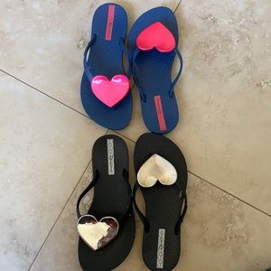 Kids Impanema heart flip flops us size 13/1